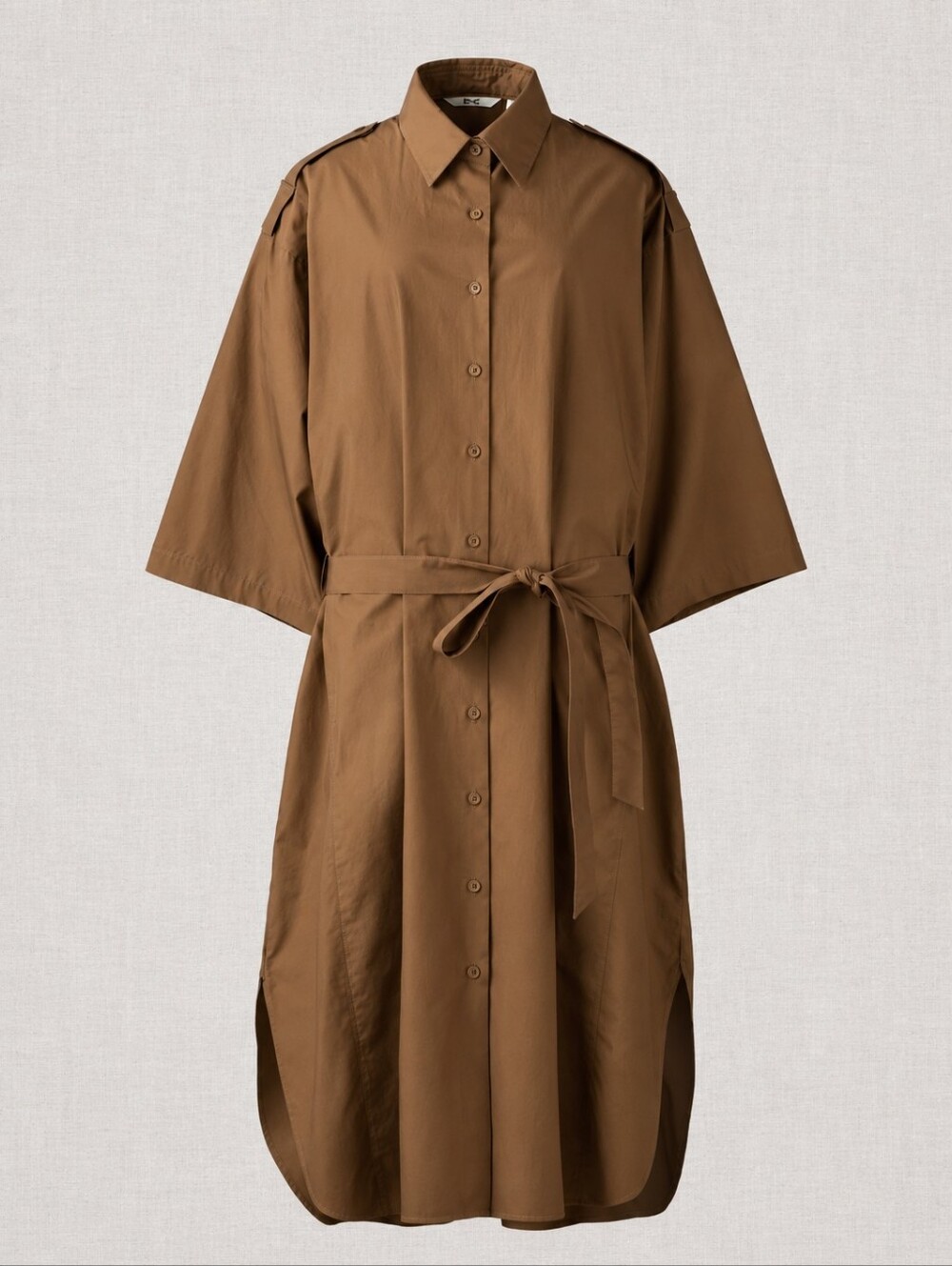 UNIQLO C Clare Waight Keller Cotton Oversized Shirt Dress Belted Brown NWT